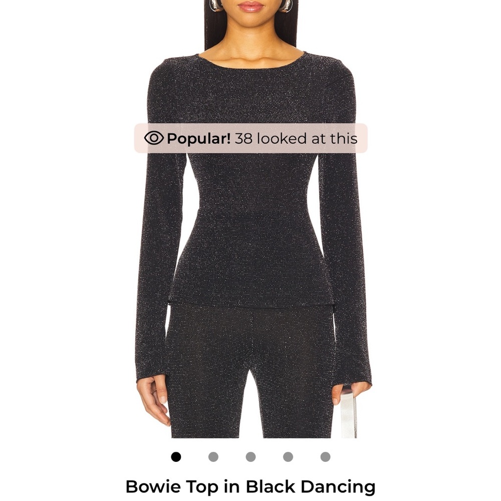 Show Me Your MuMu Black Glitter Blouse